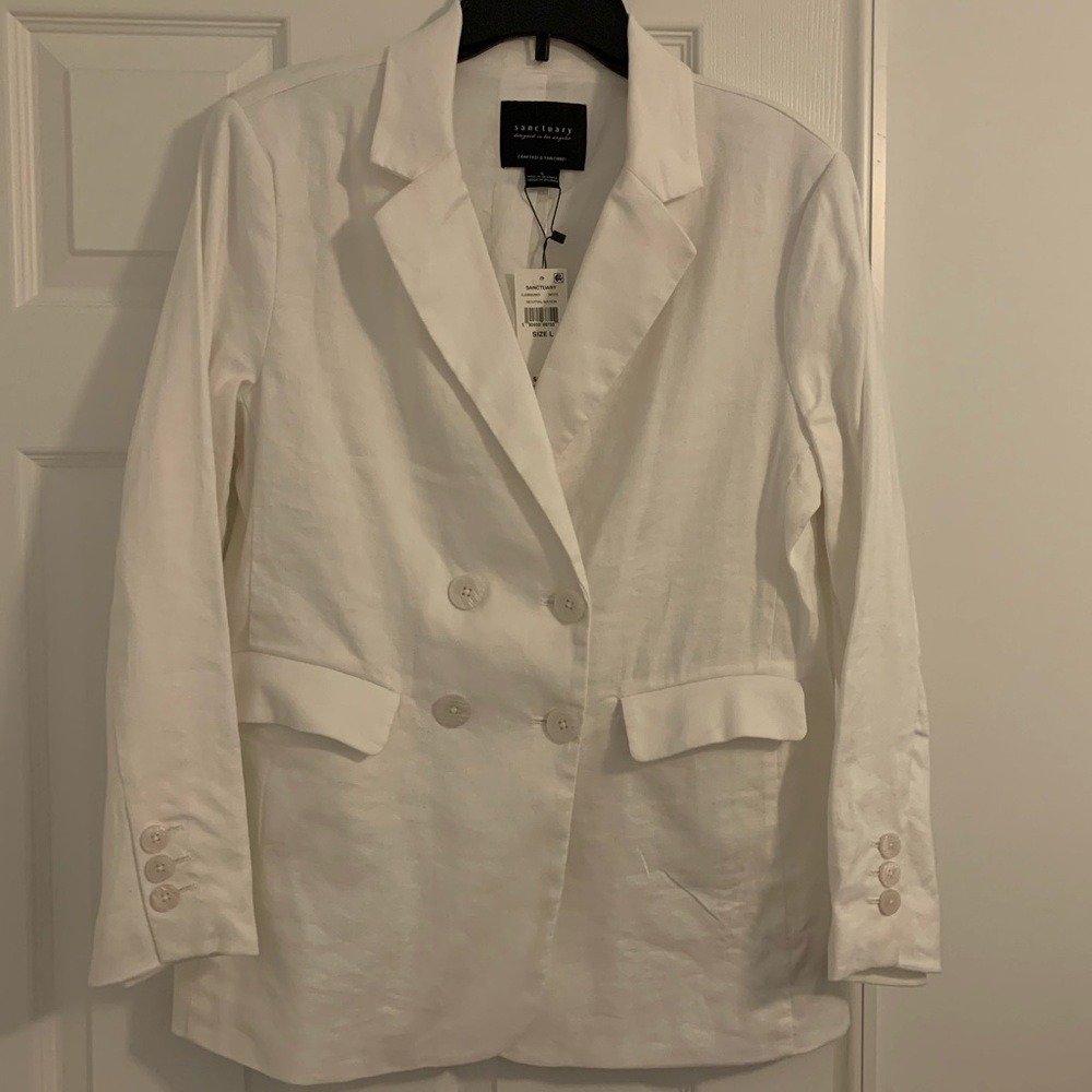 Sanctuary NWT White Linen Blazer Size L